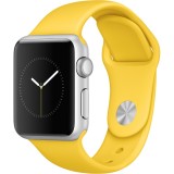 Curea din silicon galben pentru Apple Watch 42/44/45 mm, marimea M/L, seriile 1,2,3,4,5,6,7,8