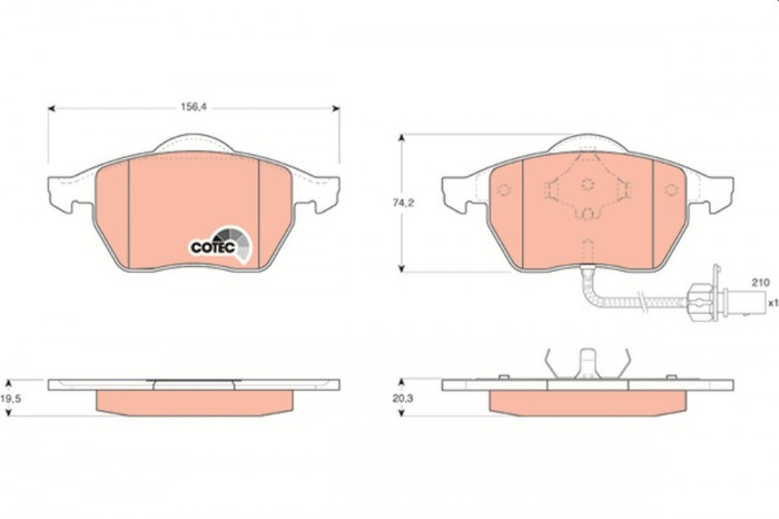 TRW GDB1440 COTEC set placute frana,frana disc