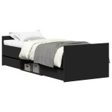 Cumpara ieftin Cadru de pat cu tablie de cap si picioare, negru, 100x200 cm