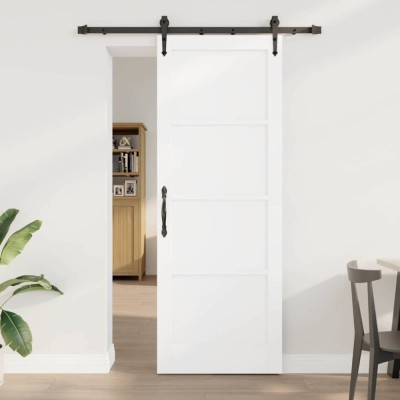 Ușă glisantă Manual Alb 78 x 211 cm Lemn masiv de pin foto