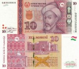 TADJIKISTAN █ bancnota █ 10 Somoni █ 2018 █ P-24c █ POLYMER █ UNC █ necirculata