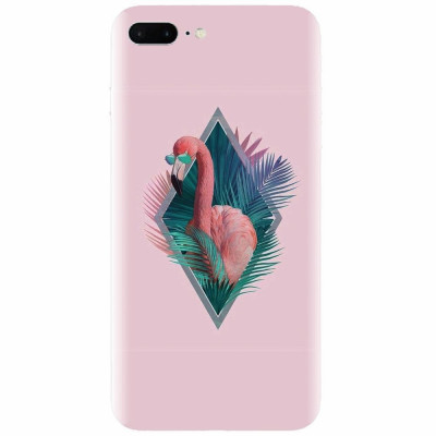 Husa silicon pentru Apple Iphone 7 Plus, Flamingo With Sunglass foto