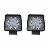 Set 2 x Proiectoare auto patrate, 54W/set, 9LED, 3.5 cm, 10/30V, Universal