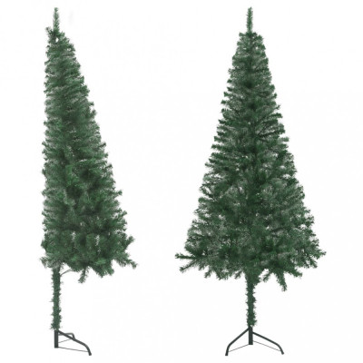 Brad de Crăciun artificial de colț, verde, 150 cm, PVC foto