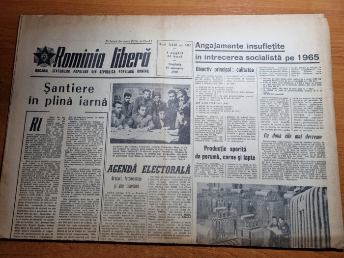 romania libera 30 ianuarie 1965-iacobeni valea bistritei,art. petroseni