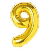 Balon aniversare folie Ropet, Auriu, cifra 9, 100 cm