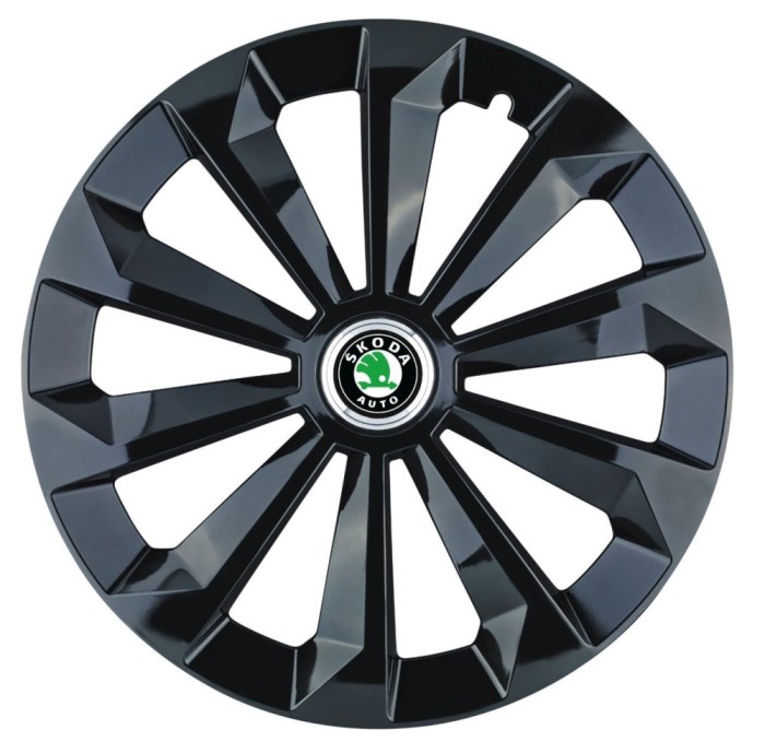 Set 4 capace roti Fame negru R15 pentru gama auto Skoda