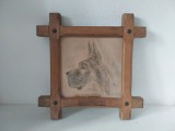 Placă Ceramică Vintage Dog German &bdquo;Rhein-Ruhr Jugendsieger&rdquo; &ndash; Semnată Moko 1981