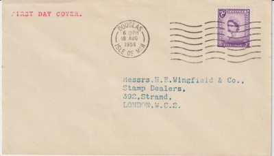 Isle of Man 1958 , Plic FDC Circulat foto