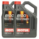 Pachet 10 litri ulei Motul 8100 Eco-clean+ 5W30 , Protectie avansata pentru motoare Ford, Jaguar E i Mazda
