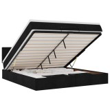 Cumpara ieftin Cadru de pat otoman cu saltea tesatura neagra 160x200cm