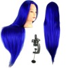 Cap de Manechin Calissimo Iza 80cm Albastru, Păr Termic + Suport Coafor pentru Antrenament Profesional