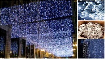 Perdea Luminoasa Exterior cauciucata, Instalatie led, Calitate Premium, Lumina Rece, Calda/Rece, L 3m/H 1,5m foto