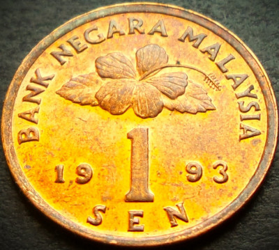Moneda exotica 1 SEN - MALAEZIA, anul 1993 * cod 5411 = UNC foto