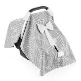 Cumpara ieftin Parasolar Auto Bebeluși 0-13kg BabyJem Gri - Protecție UV, Bumbac, Prindere Maner Rigid, Universal, Scoica Auto, Fete/Baieti