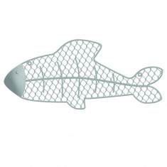 Decoratiune de perete Outdoor Mesh Fish, 50.1 x 22.2 cm, metal, albastru