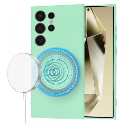 Husa MagSafe pentru Samsung Galaxy S24 Ultra S928, Techsuit, SoftFlex, Verde foto