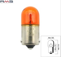 Bec semnalizare portocaliu 12V 10W RY10W BAU15S T16 (Flosser) - pini fixare decalati