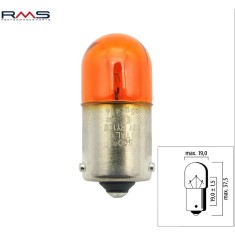 Bec semnalizare portocaliu 12V 10W RY10W BAU15S T16 (Flosser) - pini fixare decalati