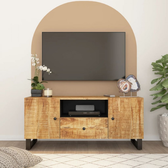 Dulap TV 105x33,5x46 cm, lemn masiv de mango si lemn prelucrat GartenMobel Dekor