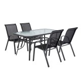 Cumpara ieftin Set mobilier de gradina Leziter Ardo 4+1 cu masa din sticla si 4 scaune