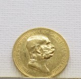 Moneda de aur 10 corona Franz Josef din 1909