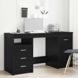 vidaXL Birou cu sertar Stejar negru 140 x 50 x 76 cm Lemn compozit