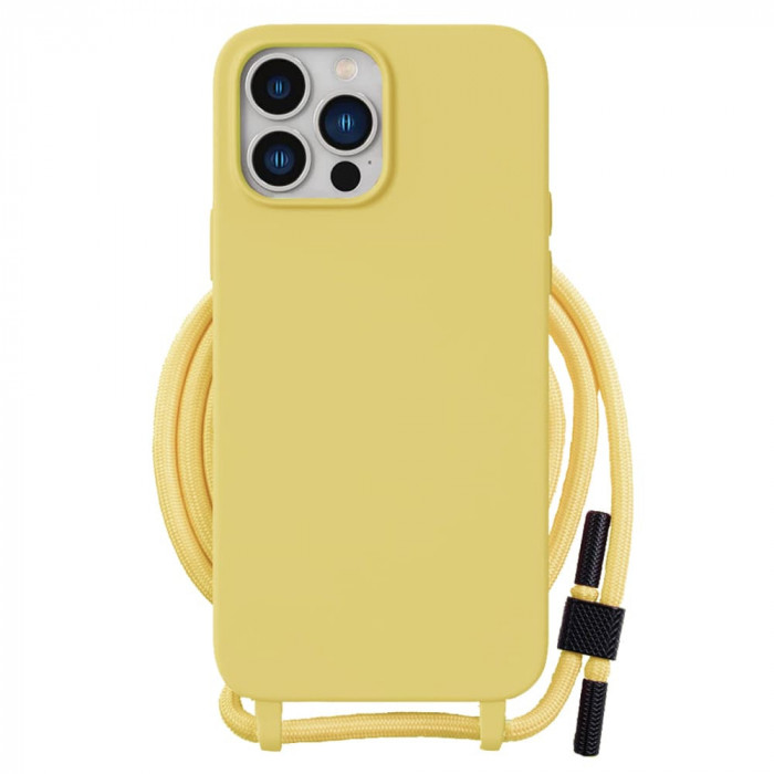 Husa pentru iPhone 15 Pro Max, Techsuit Crossbody Lanyard, Yellow