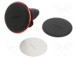Suport auto magnetic roșu-negru pentru grilă ventilație BASEUS