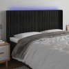 VidaXL Tăblie de pat cu LED, negru, 183x16x118/128 cm, catifea 3124348
