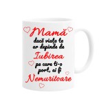 Cana alba personalizata mama daca viata ta ar depinde de iubirea.., INOVATIX&reg;. 330 ml