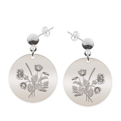 Flora - Cercei personalizati buchet flori cu tija din argint 925 foto