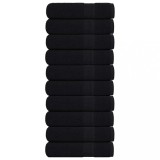 vidaXL Prosoape de m&acirc;nă 10 buc Negru 50x100 cm 360 g/m&sup2; 100% bumbac
