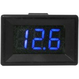 Voltmetru LED 3-30Vdc 35x23x20mm albastru