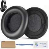 Set 2 bureti pentru casti SteelSeries Arctis Nova Pro Wireless / Nova Elite / Nova Pro Omni - Negru - Spuma cu memorie - Piele ecologica