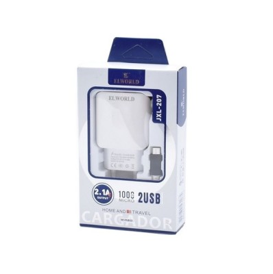 Incarcator Universal Usb cu 2 Porturi si Cablu Micro Usb Elworld JXL 207 foto