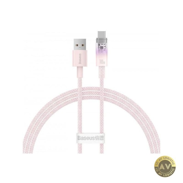 Cablu Date si Incarcare USB-A - USB-C Baseus Explorer 100W 1m Roz CATS010404