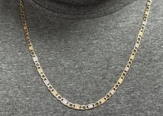 Lantisor model unisex, aur galben si alb 14k