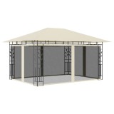 VidaXL Pavilion cu plasă anti-ț&acirc;nțari, crem, 4x3x2,73 m, 180 g/m&sup2;