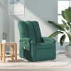 VidaXL Fotoliu de masaj rabatabil, verde &icirc;nchis, material textil