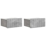 vidaXL Dulap de noapte suspendat 2 pcs Gri Beton 49 x 34,5 x 24 cm 898282