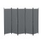 [en.casa]&reg; Paravan Huesca DG, 171 x 250 cm, otel/poliester, gri inchis, pliabil, cu 5 paneluri cu 10 picioare sustinere HausGarden Leisure