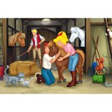 Puzzle Schmidt: Bibi Tina - Bibi Tina, Set de 2 x 100 piese si 2 x 150 piese + Bonus: cufar metalic