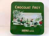 * Cutie tabla design vintage Chocolat Frey AARAU Suiss, 18x18x4.5cm