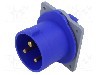 Conector alimentare AC, IEC 60309, IP44, 32A, 0,25kV, 250V AC, 3 pini, AMPHENOL - 2CMA193434R1000