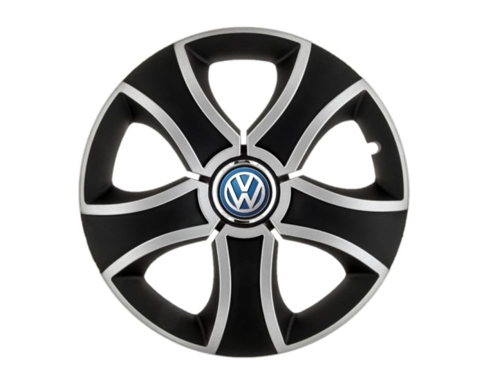 Set 4 capace roti Bis Gri-Negru R16 pentru gama auto Volkswagen