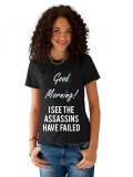 Cumpara ieftin Tricou dama negru - Assassins faild - XL
