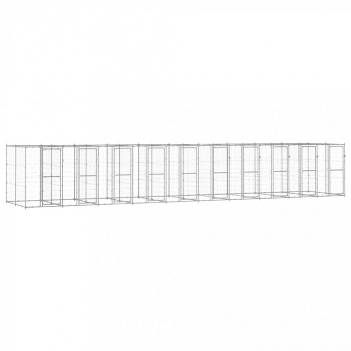 Padoc pentru c&acirc;ini de exterior, 24,2 m&sup2;, oțel galvanizat