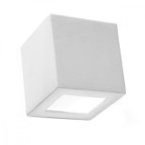 Lampă De Perete Leo Alb Ceramică/Sticlă 1 Bec Pătrat Modern De Interior