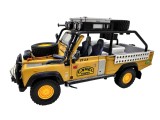Machetă Land Rover Defender Camel Trophy 1:24 cu accesorii sunet lumini claxon și capotă funcțională